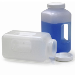 Flacon de laboratoire | Flacon carré col large - 4 litres - Polypropylène - 6 pièces | 8235P-4000