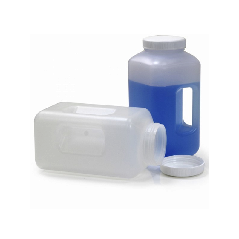 Flacon de laboratoire | Flacon carré col large - 4 litres - Polypropylène - 6 pièces | 8235P-4000