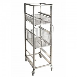 Chariot inox | Chariot de transport Euro normes inox 304 | BRO-3350300