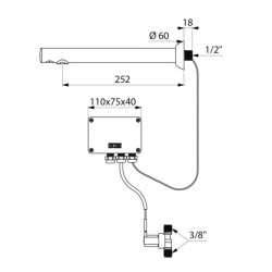 Delabie Robinetterie  | Robinet de lavabo automatique BINOPTIC - 252mm - DELABIE - 379ENCL | DEL-379ENCL