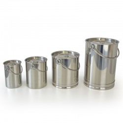 Fût inox et conteneur inox | Fût inox 304 - avec couvercle - de 1 à 15 litres | AMS-A634-1_1