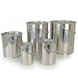 Fût inox et conteneur inox | Fût inox 304 - avec couvercle - de 1 à 15 litres | AMS-A634-1_1