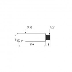 Delabie Robinetterie  | Bec fixe mural - arrivée d'eau encastrée - 110 mm - DELABIE - 947120 | DEL-947120