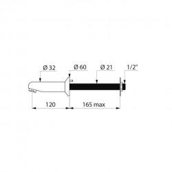 Delabie Robinetterie  | Bec fixe rosace pour traversée de cloison - 120 mm - DELABIE - 947151 | DEL-947151