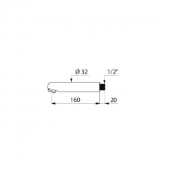 Delabie Robinetterie  | Bec fixe mural - 160 mm - DELABIE - 947170 | DEL-947170