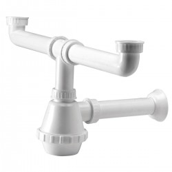 Accessoires robinetterie  | Siphon PVC - pour plonge 1 ou 2 bacs - lave mains - 1" 1/4 32 mm | MAD-SIPPVC-S_1