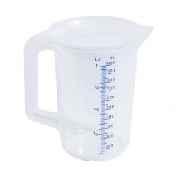 Bécher plastique | Bécher alimentaire gradué bec verseur couvercle polypropylène 1 et 2 L