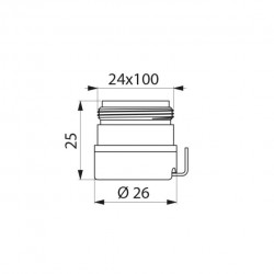 Raccord rapide BIOFIL M24x100 - pour filtre robinet - DELABIE - 820124N
