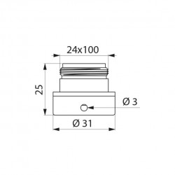 Raccord rapide BIOFIL M24x100 - antivandalisme - pour filtre robinet - DELABIE - 820124