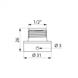 Raccord rapide BIOFIL M1/2'' - antivandalisme - pour filtre robinet - DELABIE - 821123