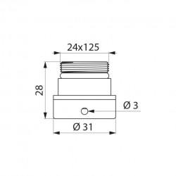 Raccord rapide BIOFIL M24x125 - antivandalisme - pour filtre robinet - DELABIE - 821125
