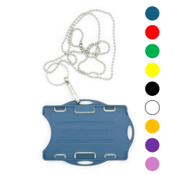 Porte-carte détectable - double face - chaînette de sécurité - 10 pièces - 9 couleurs