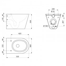 WC suspendu - inox 304 - S21 S - DELABIE - 110310