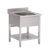 Plonge inox 1 bac avec étagère Prof. 600-700 - larg. de 500-800 Haut. 850 mm : Dimensions bacs (LxPxH):400x400x250 mm, Dimensions plonges (LxPxH):500x600x850 mm