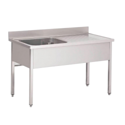 Plonge inox | Plonge inox 1 bac égouttoir à droite - Prof 600 -700 -mm - Long 1000 à 1400 mm