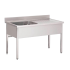 Plonge inox 1 bac égouttoir à droite - Prof. 600 -700 - Larg. 1000-1400 Haut. 850 mm : Dimensions bacs (LxPxH):400x400x250 mm, Dimensions plonges (LxPxH):1000x600x850 mm