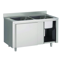 Plonge inox | Meuble plonge inox 2 bacs profondeur 600 ou 700 largeur 1000 à 1400 mm
