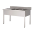 Plonge inox 2 bacs égouttoir à gauche Prof. 600 ou 700 larg. 1400 à 2000 Haut. 850 mm : Dimensions bacs (LxPxH):400x400x250 mm, Dimensions plonges (LxPxH):1400x600x850 mm