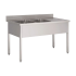 Plonge inox 2 bacs égouttoir à droite Prof. 600 ou 700 larg. 1400 à 2000 Haut. 850 mm : Dimensions bacs (LxPxH):400x400x250 mm, Dimensions plonges (LxPxH):1400x600x850 mm