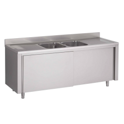 Plonge inox | Meuble Plonge inox 2 bacs profondeur 600 ou 700 largeur de 1900 à 2000 mm