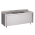 Meuble Plonge inox 2 bacs 2 égouttoirs prof. 600 ou 700 larg. 1900 à 2000 Haut. 850 mm : Dimensions bacs (LxPxH):500x400x250 mm, Dimensions plonges (LxPxH):1900x600x850 mm