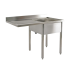 Plonge inox lave vaisselle 1 bac 1 égouttoir Prof. 600 ou 700 larg. 1200 à 1400 Haut. 850 mm : Dimensions bacs (LxPxH):500x400x250 mm, Dimensions plonges (LxPxH):1300x600x850 mm
