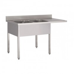 Plonge inox | Plonge inox lave vaisselle 2 bacs égouttoir Prof. 600 ou 700 larg. 1600 à 2000 Haut. 850 mm