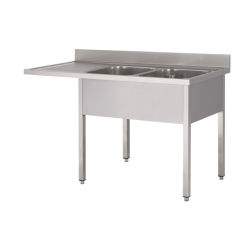 Plonge inox | Plonge inox lave vaisselle 2 bacs égouttoir Prof. 600 ou 700 larg. 1600 à 2000 Haut. 850 mm