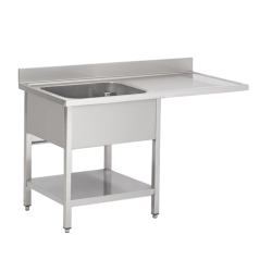 Plonge inox | Plonge inox lave vaisselle 1 bac égouttoir étagère Prof. 600 ou 700 larg. 1200 à 1400 Haut. 850 mm