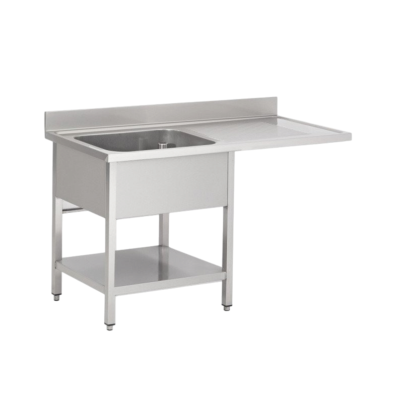 Plonge inox | Plonge inox lave vaisselle 1 bac égouttoir étagère Prof. 600 ou 700 larg. 1200 à 1400 Haut. 850 mm