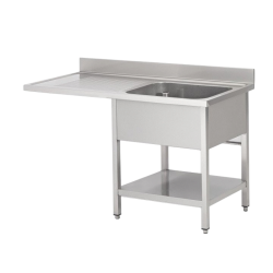 Plonge inox | Plonge inox lave vaisselle 1 bac égouttoir étagère Prof. 600 ou 700 larg. 1200 à 1400 Haut. 850 mm