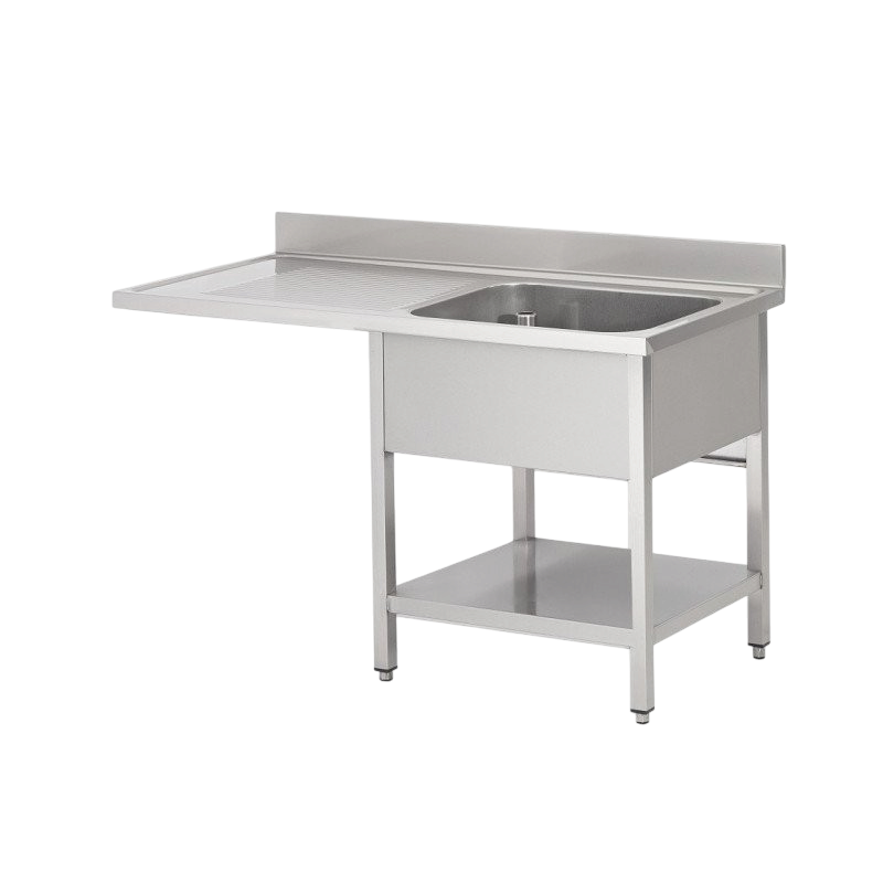 Plonge inox | Plonge inox lave vaisselle 1 bac égouttoir étagère Prof. 600 ou 700 larg. 1200 à 1400 Haut. 850 mm