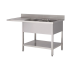 Plonge inox lave vaisselle 2 bac égouttoir étagère Prof. 600 ou 700 larg. 1600 à 2000 Haut. 850 mm : Dimensions bacs (LxPxH):500x400x250 mm, Dimensions plonges (LxPxH):2000x600x850 mm