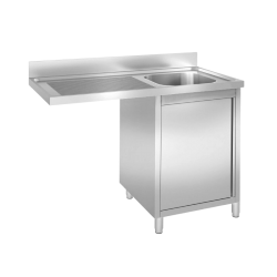 Plonge inox | Meuble plonge inox lave vaisselle 1 bac égouttoir Prof. 600 ou 700 Larg. 1400 Haut. 850 mm