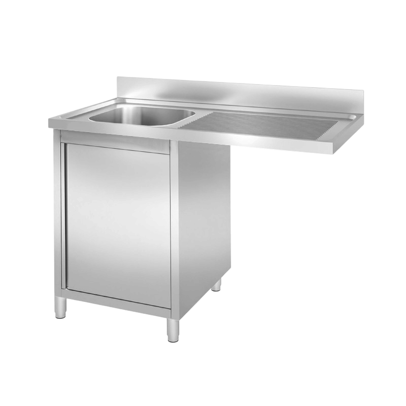Plonge inox | Meuble plonge inox lave vaisselle 1 bac égouttoir Prof. 600 ou 700 Larg. 1400 Haut. 850 mm