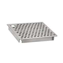 Plonge inox | Grille de fond de bac de plonge bonde à gauche- inox- 4 modèles
