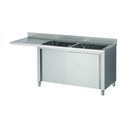 Plonge inox | Meuble plonge inox lave vaisselle 2 bacs égouttoir Prof. 600 ou 700 Larg. 1600 à 2000 Haut. 850 mm