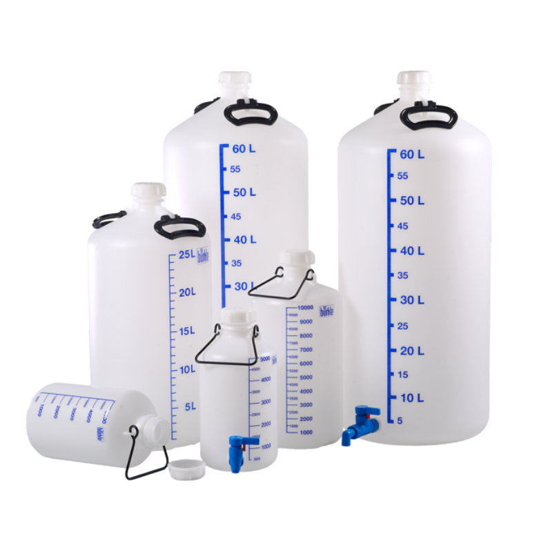 Bouteille de stockage PEHD Burkle de 5 à 60 litres