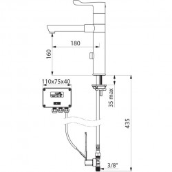 Robinet mitigeur DELABIE | Mitigeur de lavabo automatique - TEMPOMATIC MIX - 230v - DELABIE - 20871T1