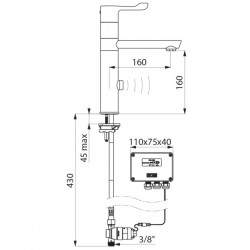 Robinet mitigeur DELABIE | Mitigeur de lavabo automatique TEMPOMATIC MIX - pile 6v - DELABIE - 20464T1