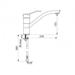 Delabie Robinetterie  | Mitigeur d'évier mécanique avec bec orientable H155 L230 DELABIE 2510 | DEL-2510