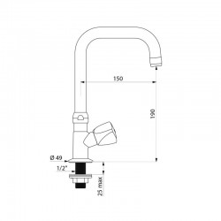 Robinet pilier avec tête à clapet Long-Life DELABIE