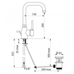 Mitigeur de lavabo avec tirette de vidange Delabie