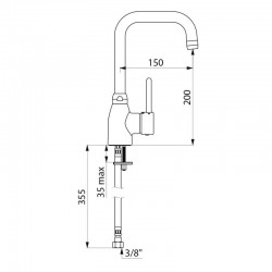 Mitigeur de lavabo sans tirette et vidange DELABIE