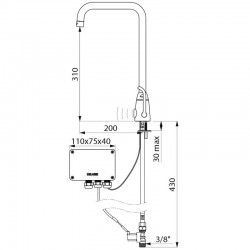 Delabie Robinetterie  | Mitigeur électronique TEMPOMATIC MIX PRO DELABIE 495253 | DEL-495253