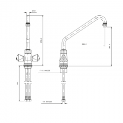 Robinetterie laverie  | Robinet mélangeur gros débit 42 Litres/minute | MAD-5542