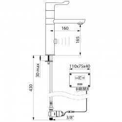 Mitigeur électronique TEMPOMATIC MIX Delabie