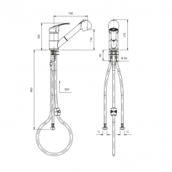 Robinet mitigeur bec de 250mm