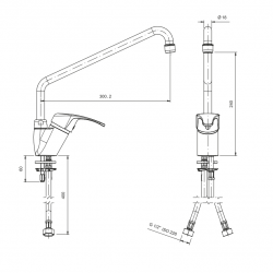 Robinetterie laverie  | Robinet mitigeur à poser débit 17 litres/minute | MAD-5536