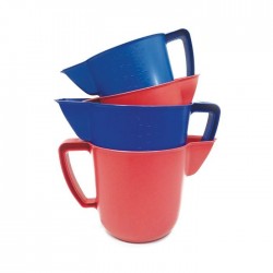 Accessoires détectables | Bécher détectable Empilable bleu - rouge- 1 - 2 litres BST Detectable | BST-J1B_1